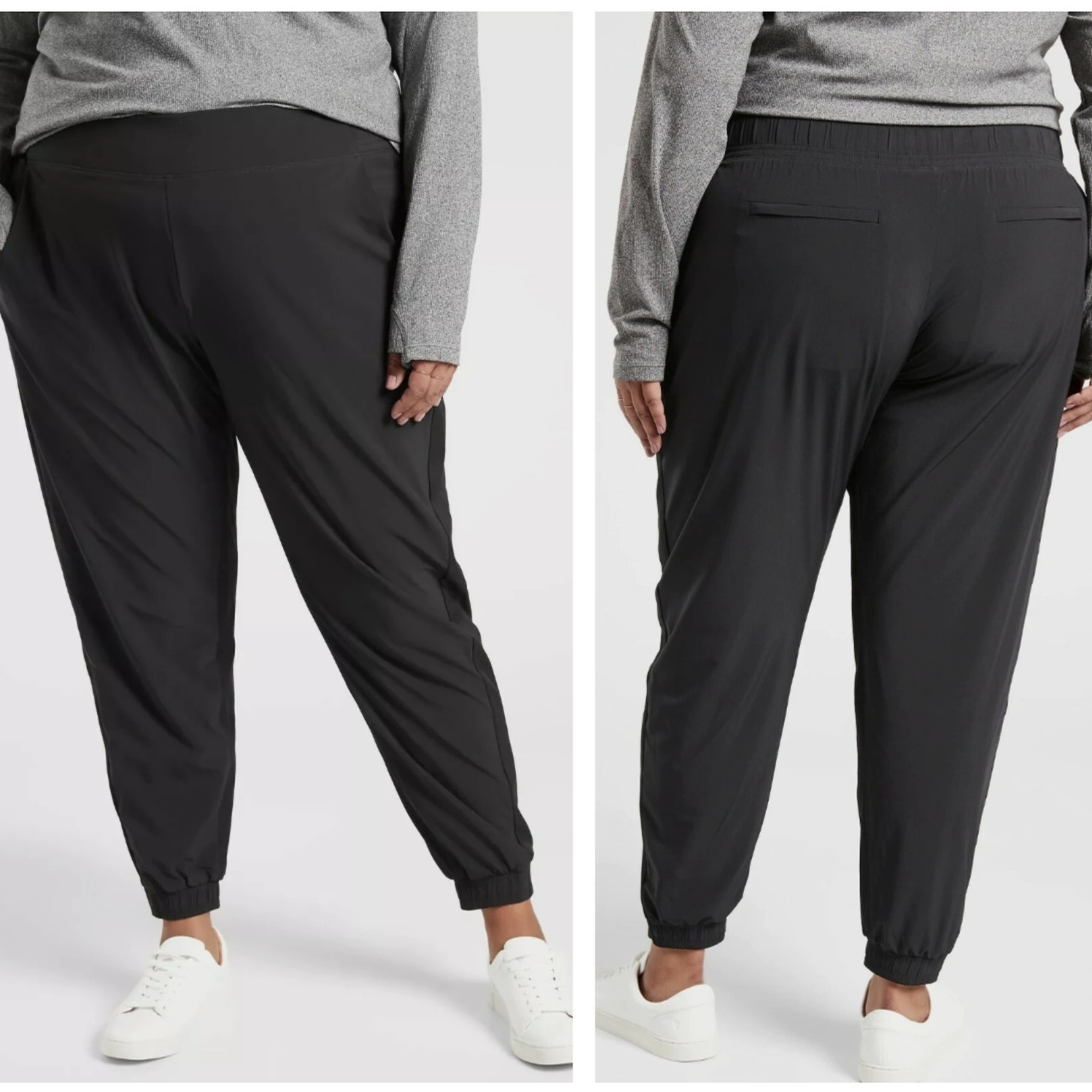 Athleta Brooklyn Lined Jogger Pants Black Sz 24 Plus Size {Ll8}